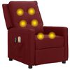 vidaXL Poltrona Massaggiante Elettrica Rosso Vino in Tessuto