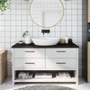vidaXL Piano Bagno Marrone Scuro 100x30x(2-4)cm Legno Trattato