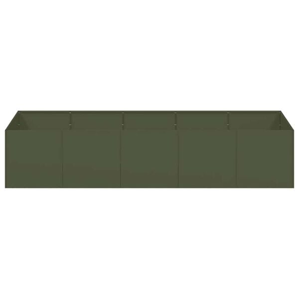 vidaXL Fioriera Verde Oliva 200x80x40 cm in Acciaio