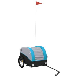 vidaXL Rimorchio da Bici Nero e Blu 30 kg in Ferro