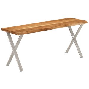 vidaXL Panca con Bordi Vivi 105 cm in Legno Massello di Acacia