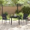 vidaXL Set da Pranzo per Giardino 3 pcs Nero