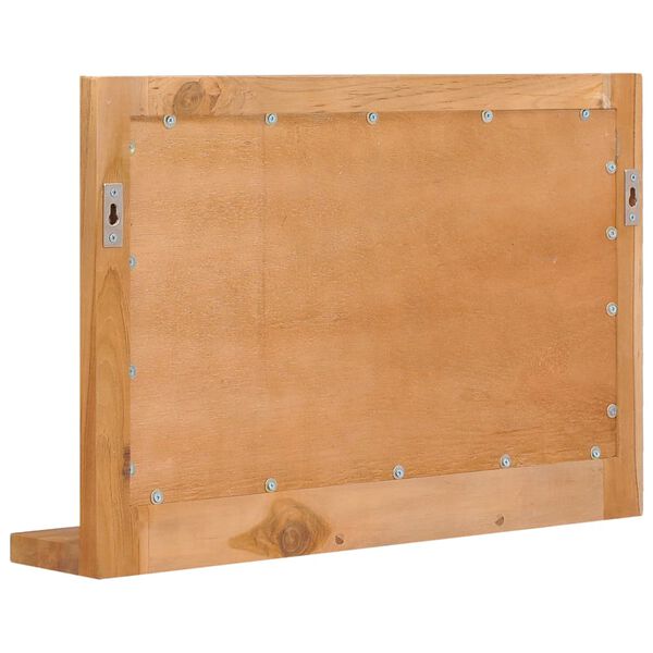 vidaXL Specchio da Parete con Mensola 60x12x40 cm in Massello di Teak