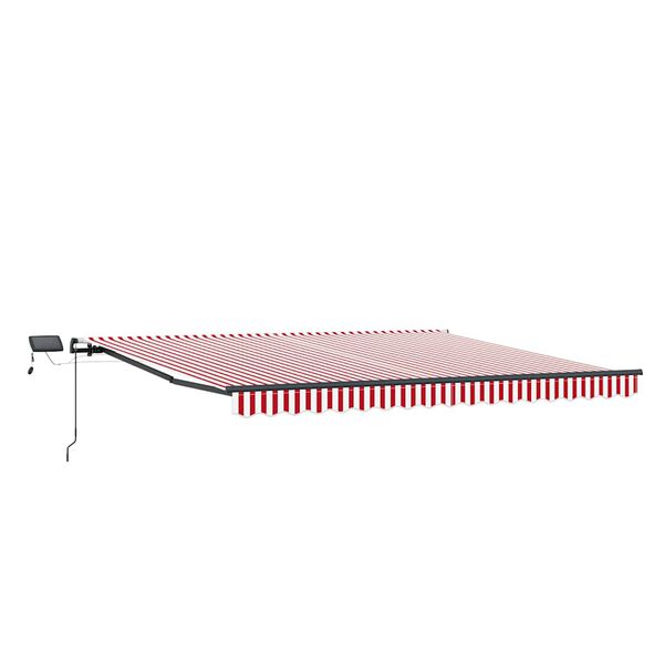 vidaXL Tenda Retrattile Rosso e bianco 450 &times;350 cm Tessuto