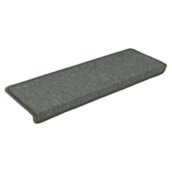 vidaXL Tappetini per scale 15 pz 65x21x4 cm Verde scuro con bordo rettangolare