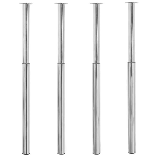 vidaXL Gambe Telescopiche per Tavolo 4 pz Cromate 710-1100 mm
