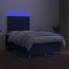 vidaXL Letto a Molle con Materasso e LED Blu 120x190 cm in Tessuto