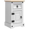 vidaXL Comodino Corona Bianco 35 x 32,5 x 58 cm Pino massello