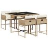 vidaXL Set da Pranzo da Giardino 5 pz con Cuscini Beige in Polyrattan