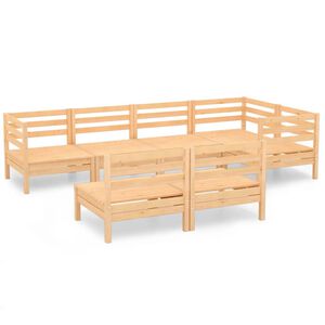 vidaXL Set Salotto da Giardino 7 pz in Legno Massello di Pino