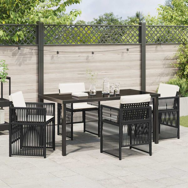 vidaXL Set da Pranzo per Giardino 5 pcs Nero