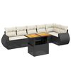 vidaXL Set Divani da Giardino con Cuscini 7pz Nero Polyrattan