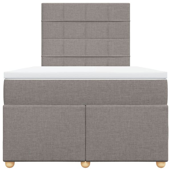 vidaXL Giroletto a Molle con Materasso Tortora 120x190 cm in Tessuto