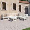 vidaXL Set Divani da Giardino 7 pz Bianchi in Legno Massello di Pino