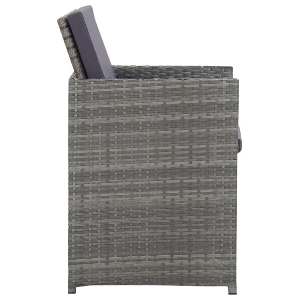 vidaXL Set da Pranzo da Giardino 9 pz Polyrattan e Acacia Antracite