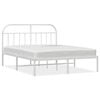 vidaXL Giroletto con Testiera Metallo Bianco 140x190 cm