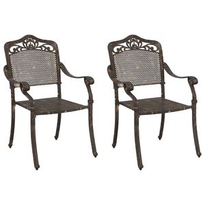 vidaXL Sedia da Giardino 2 pz Bronzo Alluminio