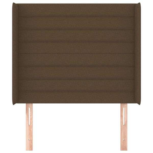 vidaXL Testiera ad Orecchio Marrone Scuro 103x16x118/128 cm in Tessuto
