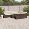 vidaXL Set Divani da Giardino 11 pz con Cuscini Polyrattan Marrone