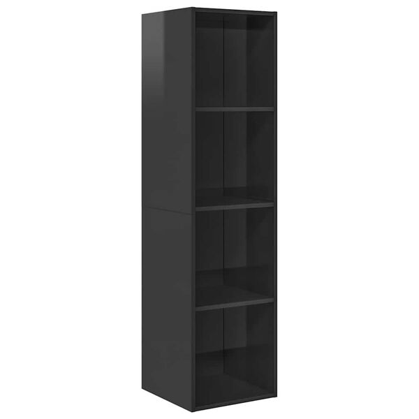 vidaXL Mobile TV Parete Grigio Lucido 37x37x142,5cm Legno Multistrato