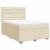 vidaXL Giroletto a Molle con Materasso Crema 140x19 cm in Tessuto