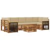 vidaXL Set di divani da esterno 8 pz Naturale e Beige