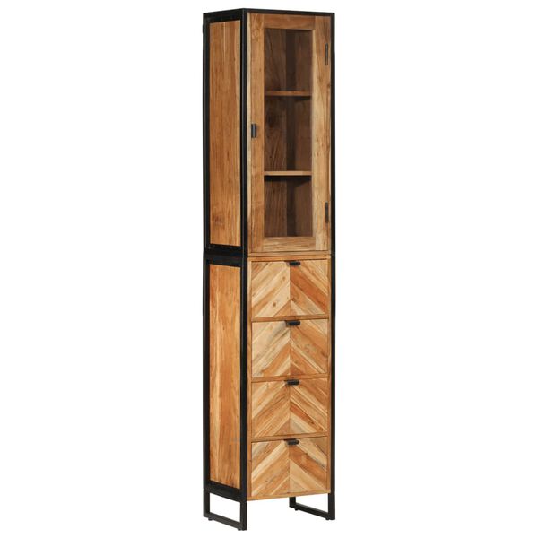 vidaXL Mobile da Bagno 40x27x190 cm in Ferro e Legno Massello Acacia