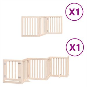 vidaXL Cancello per Cani con Porta Pieghevole 9 Pannelli 450 cm Pioppo