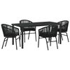 vidaXL Set da Pranzo per Giardino 5 pz Nero
