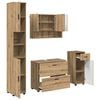 vidaXL Set di mobili per il bagno 4 pz Rovere artigianale