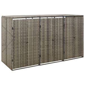 vidaXL Copribidone Triplo Grigio 207x80x117 cm in Polyrattan
