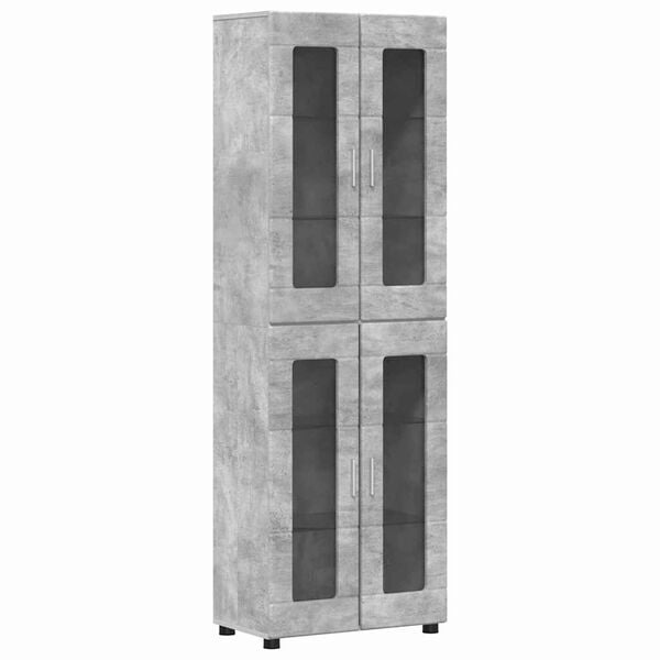 vidaXL Credenza con lo scaffale FLORIN Grigio cemento 60 x 35 x 182 cm