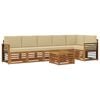vidaXL Set di divani da esterno 7 pz Naturale e Beige Poliestere