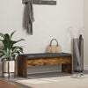 vidaXL Panca per ingresso con cuscino Rovere fum&eacute; 103 x 38 x 40 cm