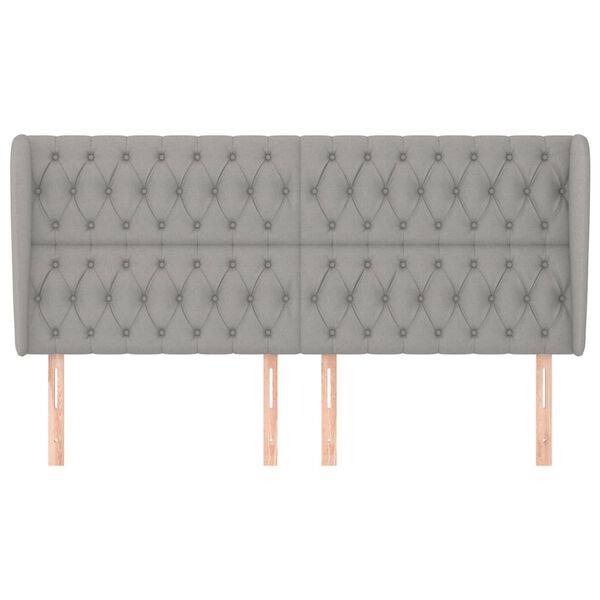 vidaXL Testiera ad Orecchio Grigio Chiaro 183x23x118/128 cm in Tessuto