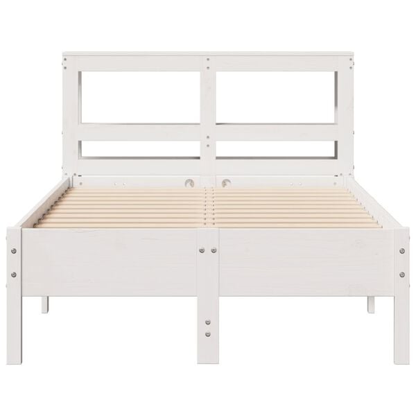 vidaXL Letto senza Materasso Bianco 75x190 in Legno Massello di Pino