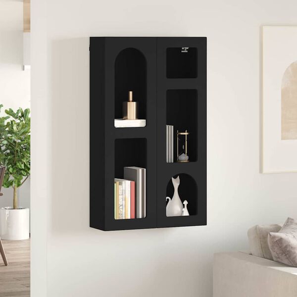 vidaXL Armadio pensile Nero 59 x 20 x 100 cm Legno multistrato