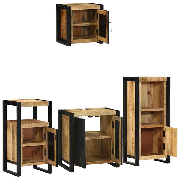 vidaXL Set di mobili per il bagno 4 pcs Legno di mango massello