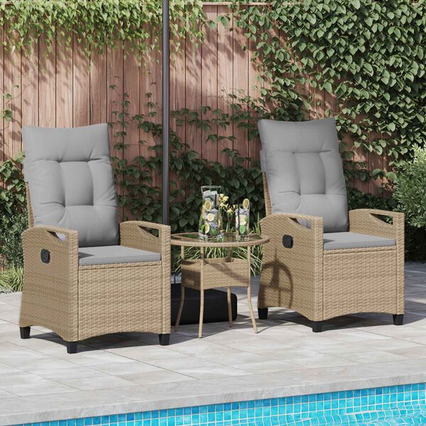 vidaXL Sedia da Giardino 2 pcs Beige e Grigio Chiaro 56 x 60 x 112 cm