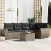 vidaXL Set Divano da Giardino 6 pz con Cuscini Grigio in Polyrattan