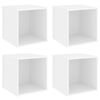 vidaXL Mobili a Muro 4pz Bianchi 37x37x37 cm in Legno Multistrato