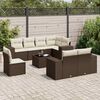 vidaXL Set Divani da Giardino 9pz con Cuscini Marrone in Polyrattan