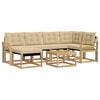 vidaXL Set di divani da esterno 7 pz 6-Posti Bianco e Beige