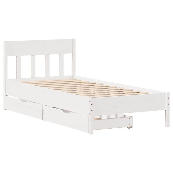 vidaXL Letto senza Materasso Bianco 90x190 cm in Legno Massello Pino