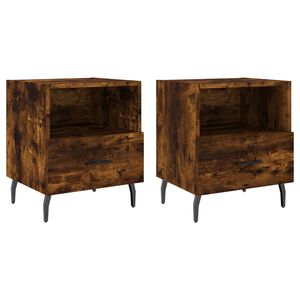 vidaXL Comodini 2 pz Rovere Fumo 40x35x47,5 cm in Legno Multistrato