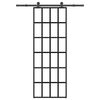 vidaXL Porta Scorrevole con Ferramenta 76x205cm Vetro ESG Alluminio