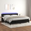 vidaXL Letto a Molle con Materasso e LED Nero 200x200 cm in Velluto