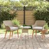 vidaXL Sedia da Giardino 2 pcs Beige 55 x 62.5 x 82cm polyrattan