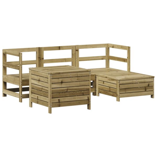 vidaXL Set Divani da Giardino 5 pz in Legno Impregnato di Pino