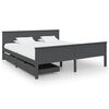 vidaXL Giroletto 2 Cassetti Grigio Scuro Legno Massello Pino 180x200cm